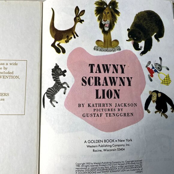 Tawny Scrawny Lion Little Golden Book 1952 Childrens Book Fairy Tale u - Picture 3 of 6
